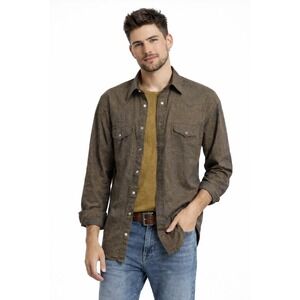 Panhandle Slim Western Shirt Mens 18 35 Bronze Iridescent Snap Front Cowboy